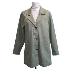 Sage Green Women's Car Coat Pea Coat Cotton Size L